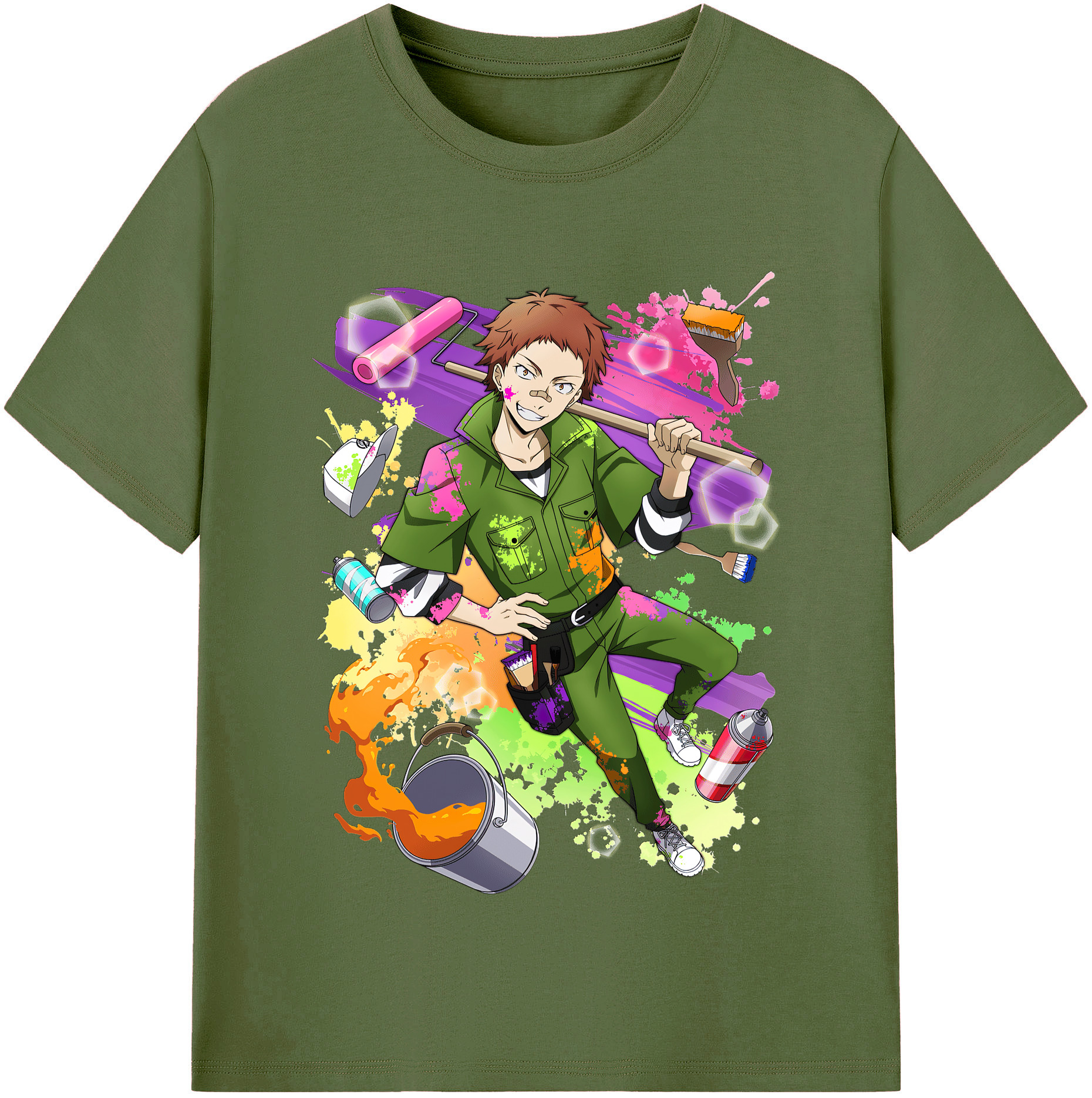 （画像用） 文豪ストレイドッグス Bungo Stray Dogs 綿100％半袖Tシャツ（フロントプリント）